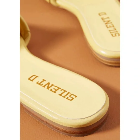 Anthropologie Silent D Ayda Woven Yellow Slide Sandals NWT Size 10 - Picture 7 of 13